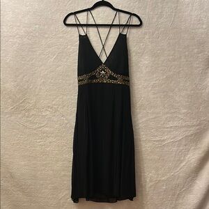 CDC Black and Gold Embellished Midi Sundress